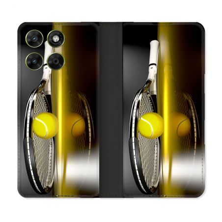 Housse Cuir Portefeuille Pour Motorola Moto G17 / G17 Power Sport Tennis Reflet