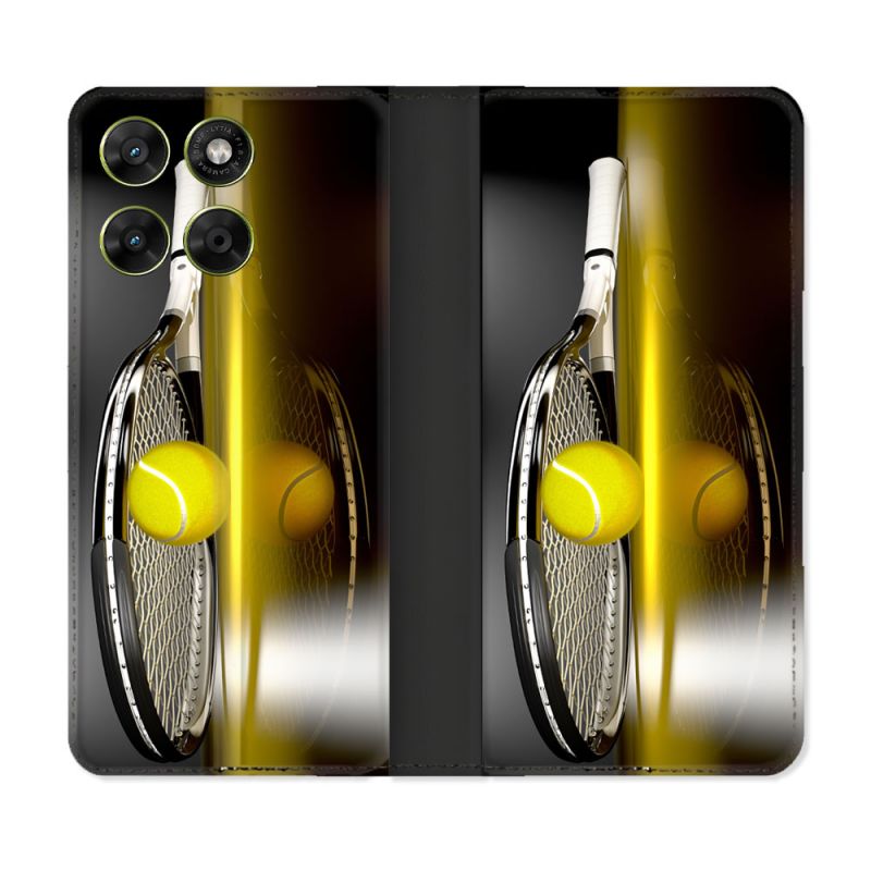 Housse Cuir Portefeuille Pour Motorola Moto G17 / G17 Power Sport Tennis Reflet