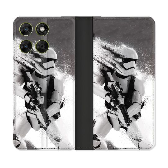 Housse Cuir Portefeuille Pour Motorola Moto G17 / G17 Power Star Wars - Trooper