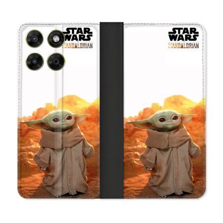 Housse Cuir Portefeuille Pour Motorola Moto G17 / G17 Power Star Wars - Yoda bebe soleil