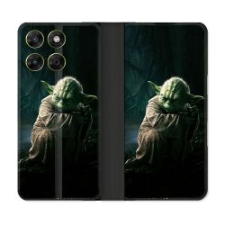 Housse Cuir Portefeuille Pour Motorola Moto G17 / G17 Power Star Wars - Yoda sombre