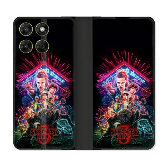 Housse Cuir Portefeuille Pour Motorola Moto G17 / G17 Power Stranger Things Affiche 3