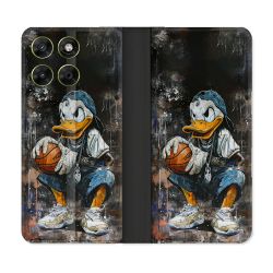 Housse Cuir Portefeuille Pour Motorola Moto G17 / G17 Power Street Art Donald Duck