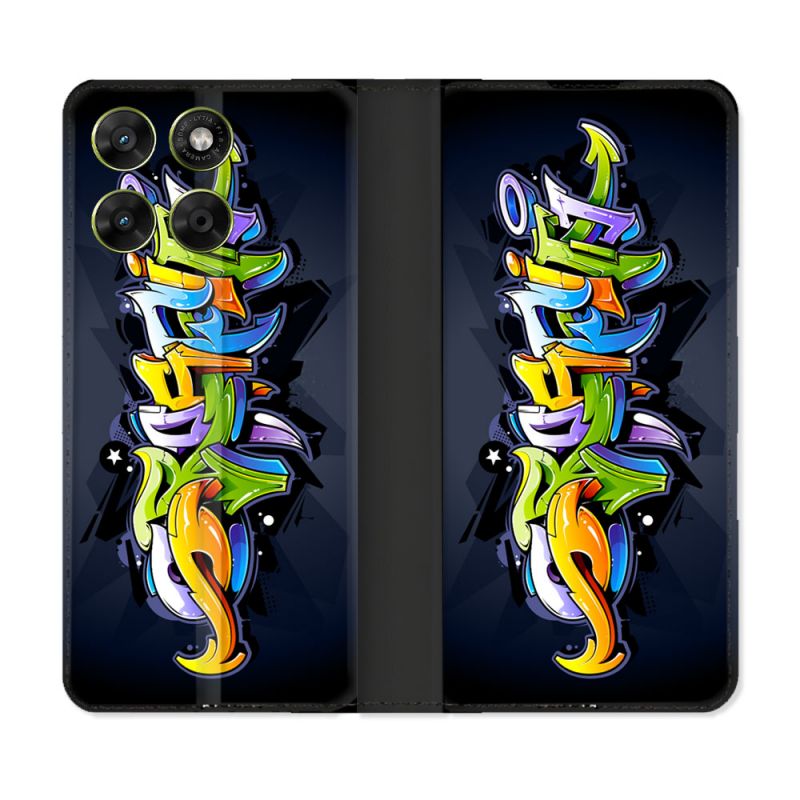 Housse Cuir Portefeuille Pour Motorola Moto G17 / G17 Power Street Art Graffiti