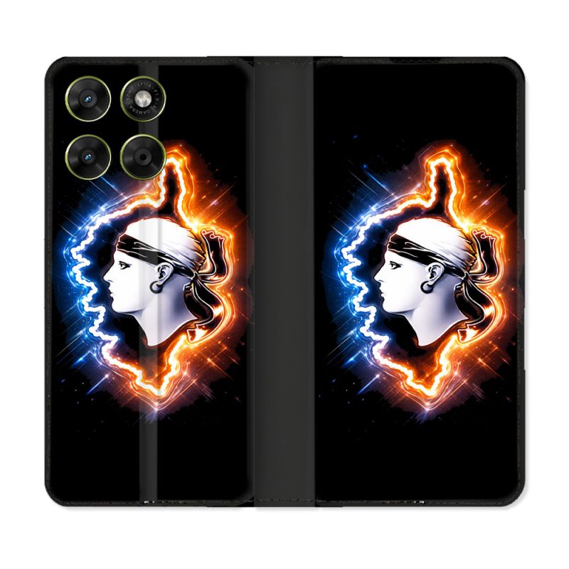 Housse Cuir Portefeuille Pour Motorola Moto G17 / G17 Power Voyage Corse Brillante