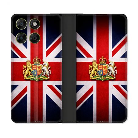 Housse Cuir Portefeuille Pour Motorola Moto G17 / G17 Power Voyage Drapeau Grande Bretagne UK