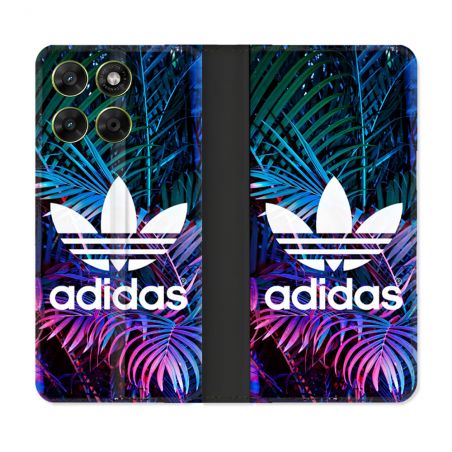 Housse Cuir Portefeuille Pour Motorola Moto G67 / G77 / G87 Adidas Palmier