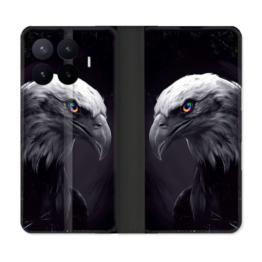 Housse Cuir Portefeuille Pour Xiaomi 17T Animal Aigle Royal Noir