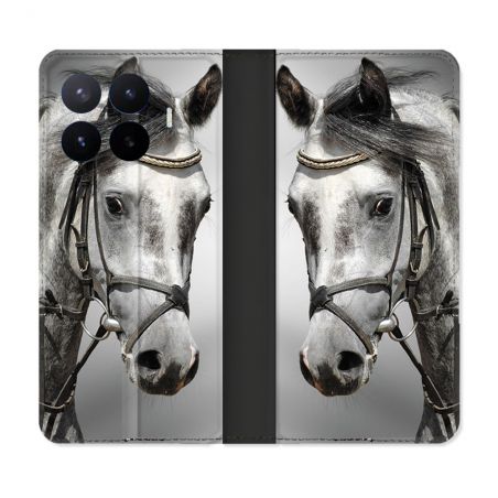 Housse Cuir Portefeuille Pour Xiaomi 17T Animal Cheval Blanc