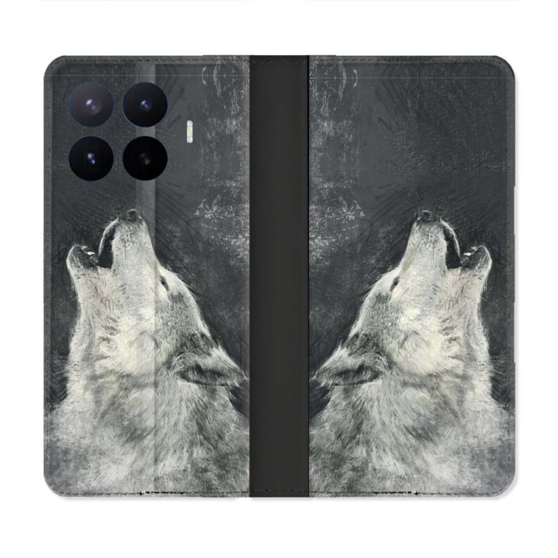 Housse Cuir Portefeuille Pour Xiaomi 17T Animal Loup Hurlement