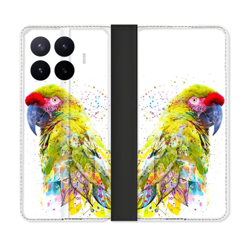 Housse Cuir Portefeuille Pour Xiaomi 17T Animal Perroquet Jaune