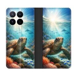 Housse Cuir Portefeuille Pour Xiaomi 17T Animal Tortue Marine