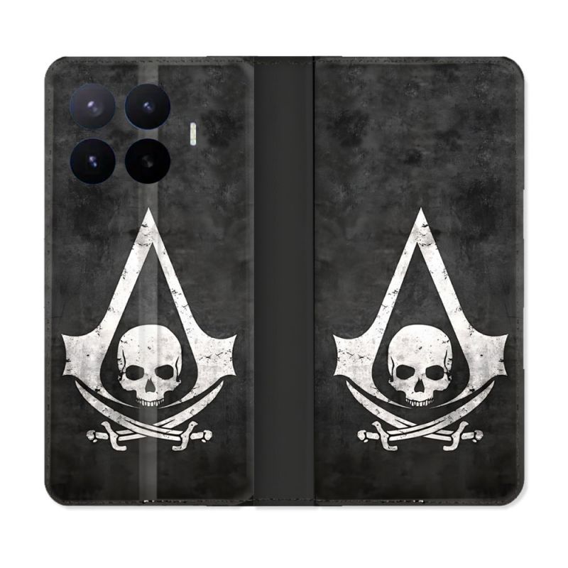 Housse Cuir Portefeuille Pour Xiaomi 17T Assassin Creed Tete Mort