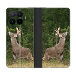 Housse Cuir Portefeuille Pour Xiaomi 17T Chasse Cerf