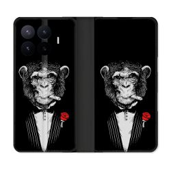 Housse Cuir Portefeuille Pour Xiaomi 17T Decale Singe Mafia