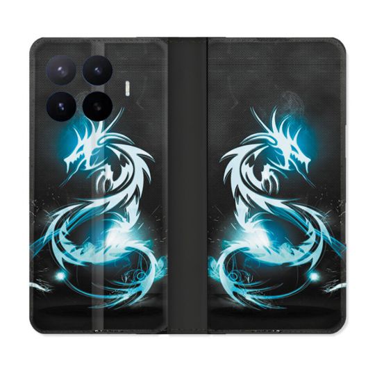 Housse Cuir Portefeuille Pour Xiaomi 17T Fantastique Dragon Bleu