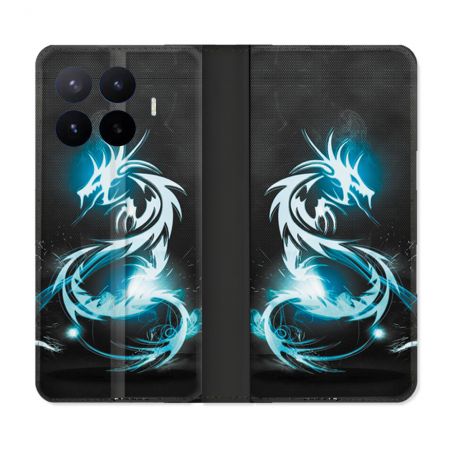 Housse Cuir Portefeuille Pour Xiaomi 17T Fantastique Dragon Bleu