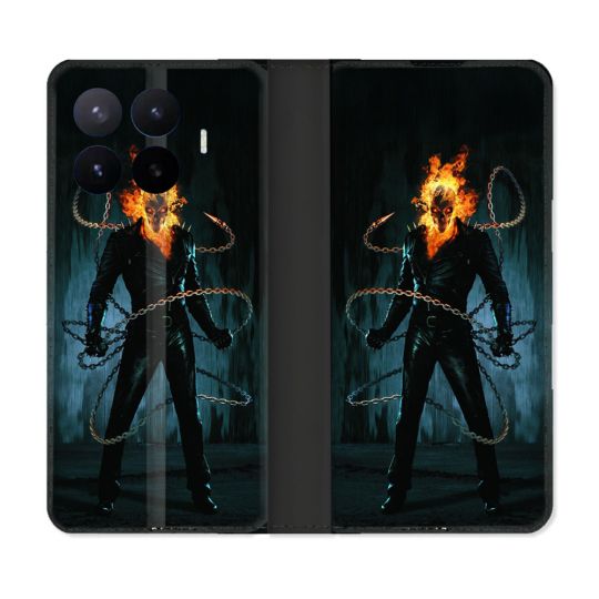 Housse Cuir Portefeuille Pour Xiaomi 17T Ghost Rider