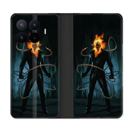 Housse Cuir Portefeuille Pour Xiaomi 17T Ghost Rider