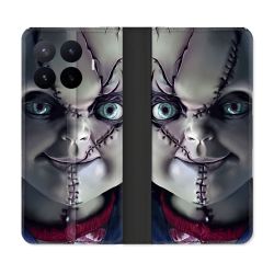 Housse Cuir Portefeuille Pour Xiaomi 17T Horreur Chucky Cicatrice