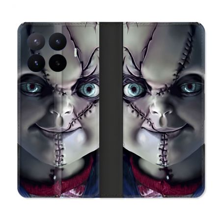 Housse Cuir Portefeuille Pour Xiaomi 17T Horreur Chucky Cicatrice