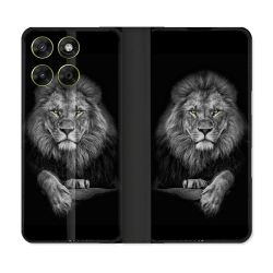 Housse Cuir Portefeuille Pour Motorola Moto G67 / G77 / G87 Animal Lion Majestueux