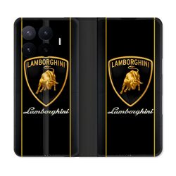 Housse Cuir Portefeuille Pour Xiaomi 17T Lamborghini Carbone