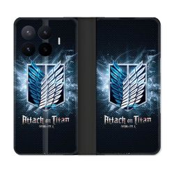 Housse Cuir Portefeuille Pour Xiaomi 17T Manga Attaque Titans Noir