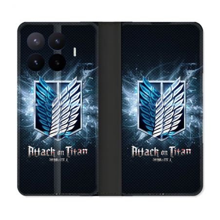 Housse Cuir Portefeuille Pour Xiaomi 17T Manga Attaque Titans Noir