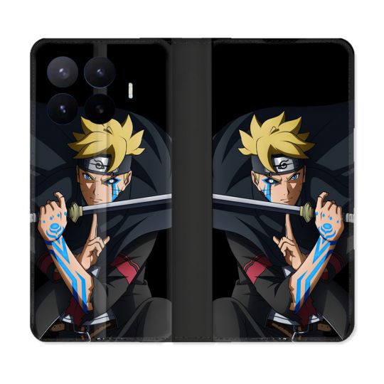 Housse Cuir Portefeuille Pour Xiaomi 17T Manga Boruto Tatouage