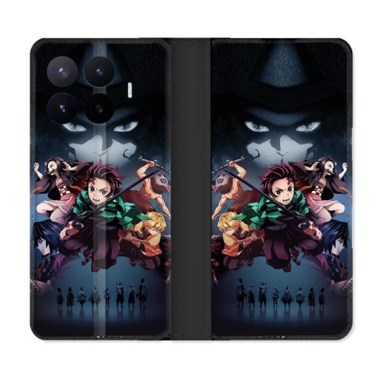 Housse Cuir Portefeuille Pour Xiaomi 17T Manga Demon Slayer Noir