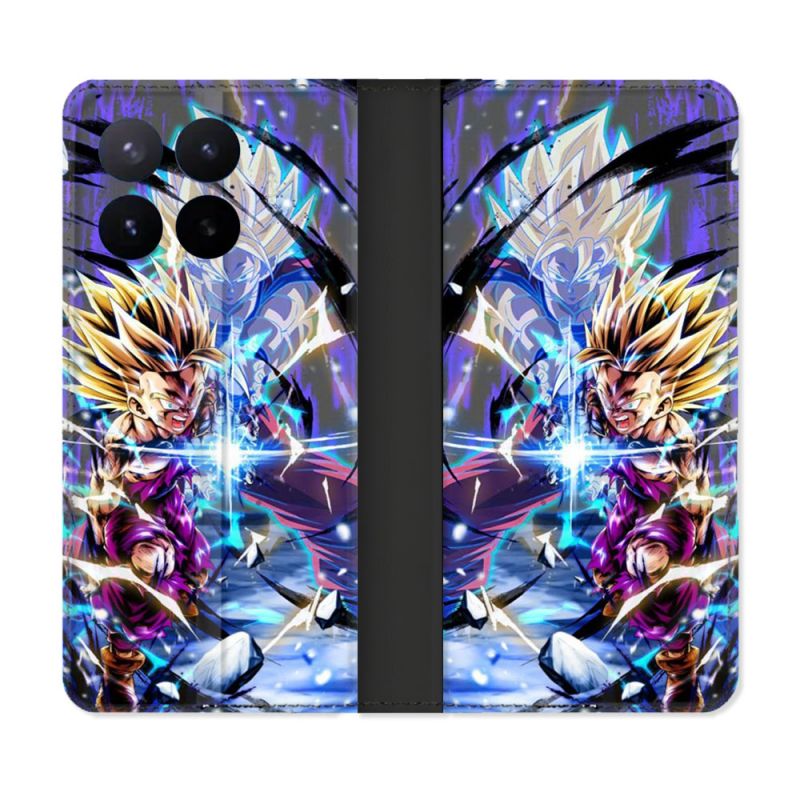 Housse Cuir Portefeuille Pour Xiaomi 17T Manga Dragon Ball Sangohan Duo