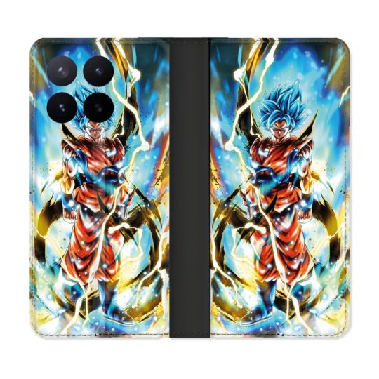 Housse Cuir Portefeuille Pour Xiaomi 17T Manga Dragon Ball Sangoku Blanc