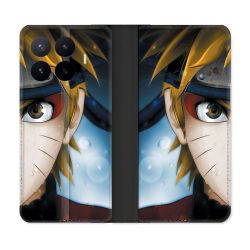 Housse Cuir Portefeuille Pour Xiaomi 17T Manga Naruto Blanc