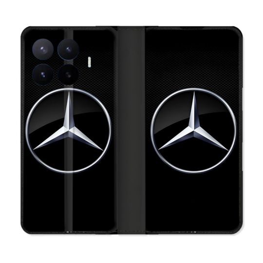 Housse Cuir Portefeuille Pour Xiaomi 17T Mercedes Carbone