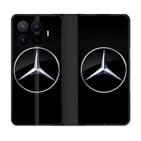 Housse Cuir Portefeuille Pour Xiaomi 17T Mercedes Carbone