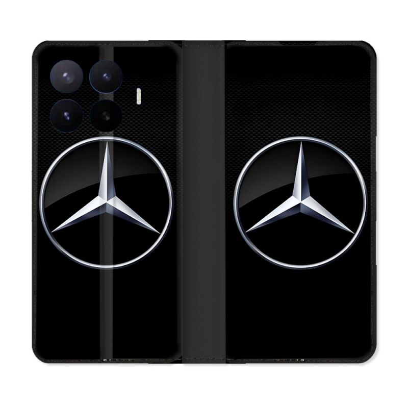 Housse Cuir Portefeuille Pour Xiaomi 17T Mercedes Carbone