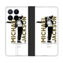 Housse Cuir Portefeuille Pour Xiaomi 17T Michael Jackson Blanc