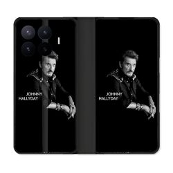 Housse Cuir Portefeuille Pour Xiaomi 17T Musique Johnny Hallyday Noir
