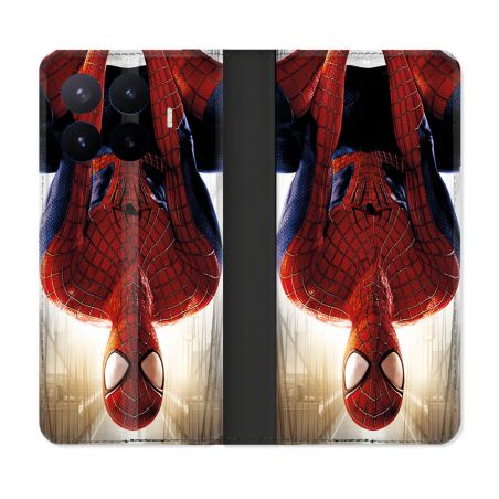Housse Cuir Portefeuille Pour Xiaomi 17T Spiderman Invers