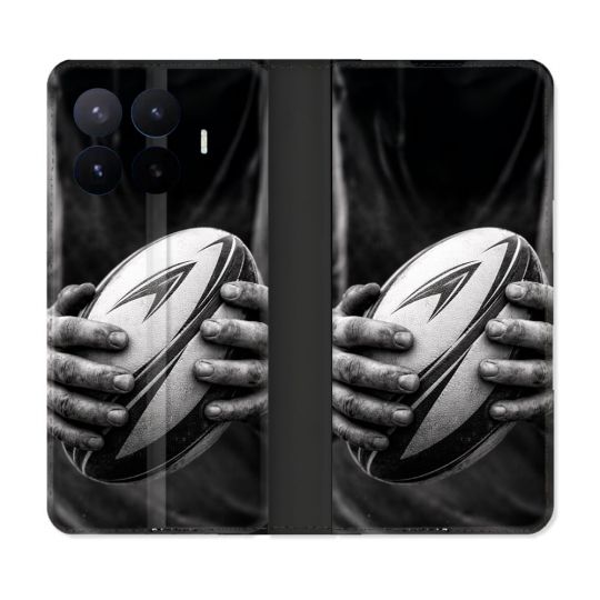 Housse Cuir Portefeuille Pour Xiaomi 17T Sport Rugby Ballon Moderne