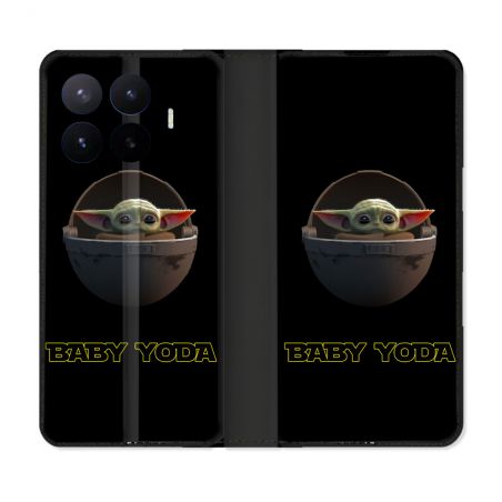Housse Cuir Portefeuille Pour Xiaomi 17T Star Wars - Yoda bebe noir