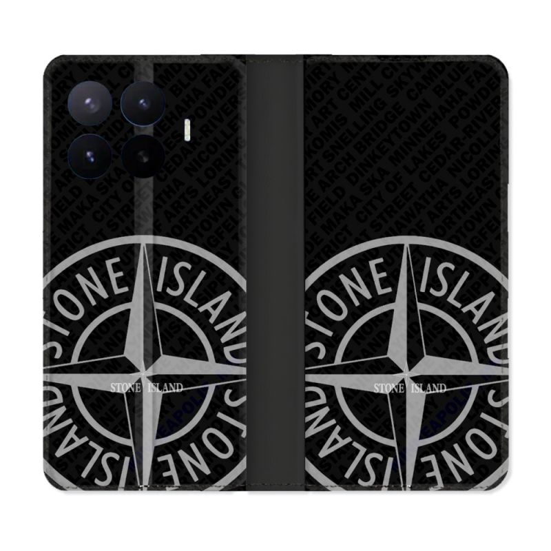 Housse Cuir Portefeuille Pour Xiaomi 17T Stone Island Gris