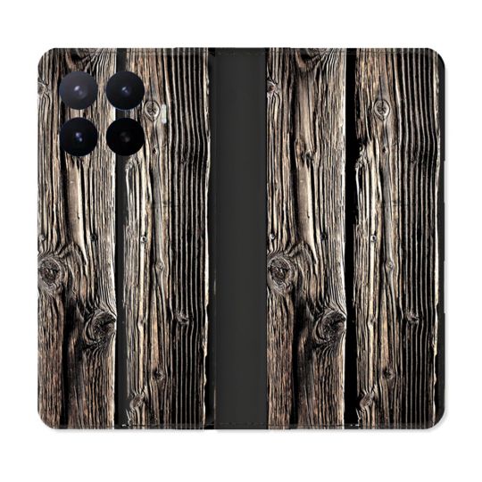 Housse Cuir Portefeuille Pour Xiaomi 17T Texture Bois