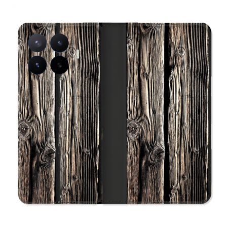 Housse Cuir Portefeuille Pour Xiaomi 17T Texture Bois