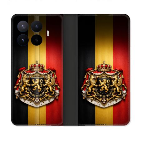 Housse Cuir Portefeuille Pour Xiaomi 17T Voyage Drapeau Belgique