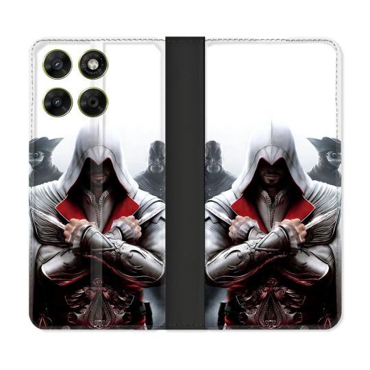 Housse Cuir Portefeuille Pour Motorola Moto G67 / G77 / G87 Assassin Creed Mask