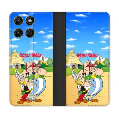 Housse Cuir Portefeuille Pour Motorola Moto G67 / G77 / G87 Astérix Obélix Color