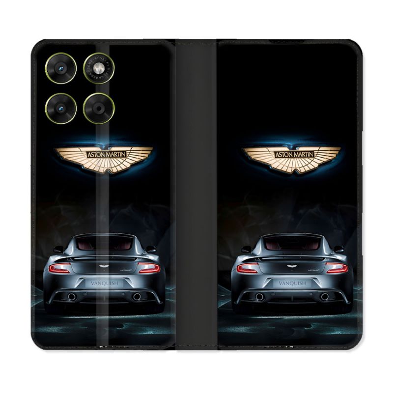 Housse Cuir Portefeuille Pour Motorola Moto G67 / G77 / G87 Aston Martin
