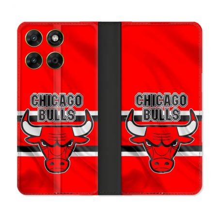 Housse Cuir Portefeuille Pour Motorola Moto G67 / G77 / G87 Basket Chicago Bulls